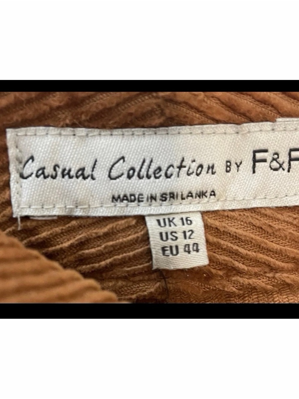 Casual Collection by F & F Rust Orange Corduroy Pencil Skirt Size 12 Pockets - Picture 5 of 5